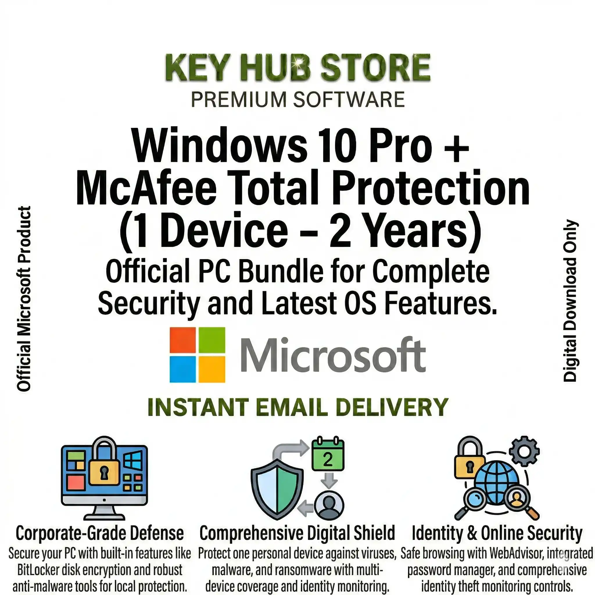 Windows 10 Pro + McAfee Total Protection (1 Device - 2 Years)