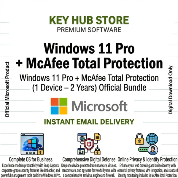 Windows 11 Pro best price + McAfee Total Protection (1 Device - 2 Years)