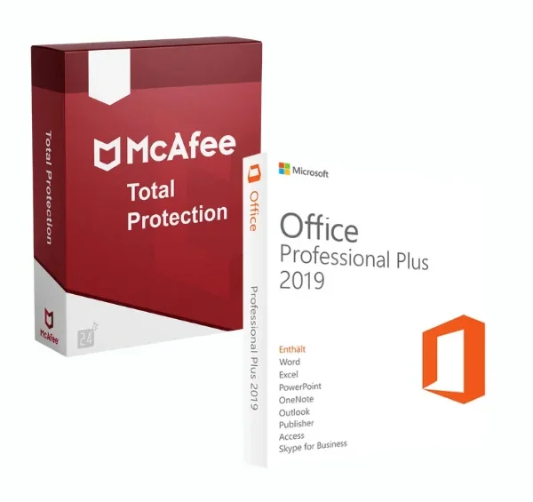 Office 2019 Pro Plus Digital License Online + Mcafee total protection 2022 1 device 2 years